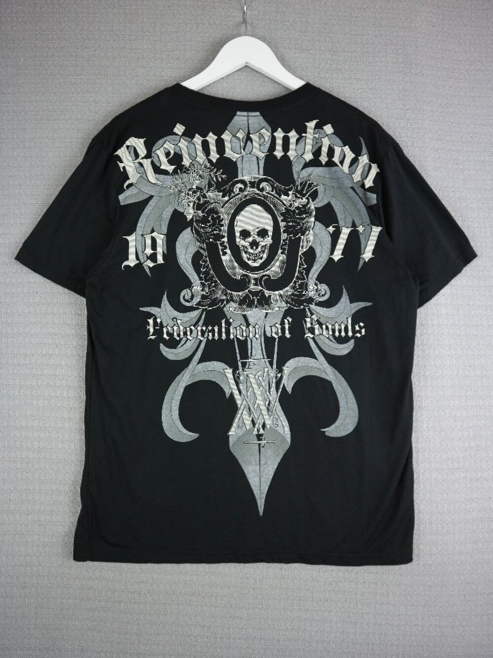 Warehouse One Grunge Y2K Style Black Tee Mens Large Streetwear